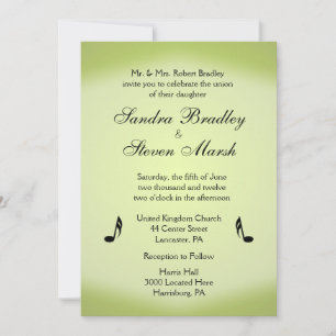 Invitation Thème de musique Mariage vert