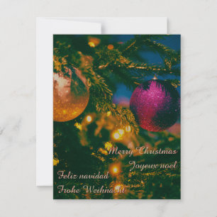 Invitation Thème de Noël avec 2 boules de Noël...