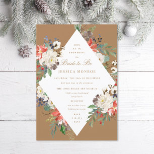Invitation Thème de Noël Fête des mariées de vacances