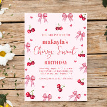 Thème de noeud de fête d'anniversaire Cherry Sweet