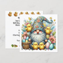 Invitation thème de Pâques Gnome Précieux