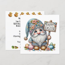 Invitation thème de Pâques Précieux Gnome