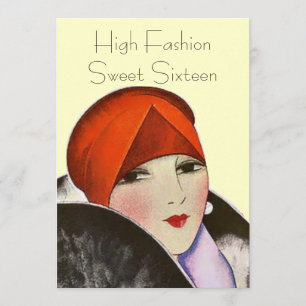 Invitation Thème de partie de sweet sixteen de haute couture