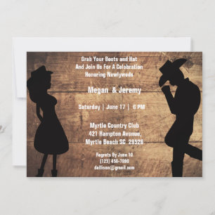 Invitation Thème de réception de couple western vintage rusti