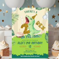 Thème Dino Vert Deux Rex en Liberté 2ème Anniversa