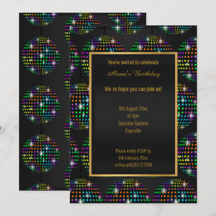 INVITATION THÈME DISCO MODERNE NOIR TOUTE OCCASION