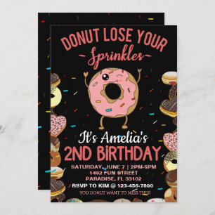 Invitation Thème Donut 2 Ans