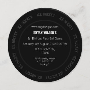 Invitation Thème du hockey sur glace