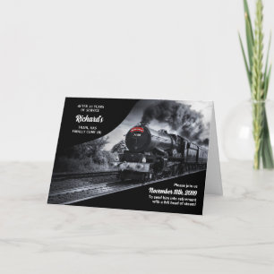 Invitation Thème du train ferroviaire du Parti de la retraite