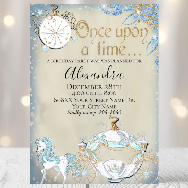 Invitation Thème élégant de conte de fées Cendrillon (Créateur téléchargé)