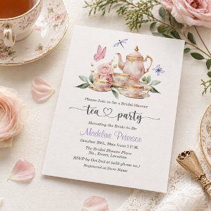 Invitation Thème élégant de papillons pour la douche de marié