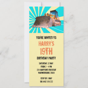 Invitation Thème Excavateur