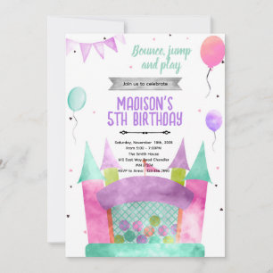 Invitation thème fille de maison gonflable