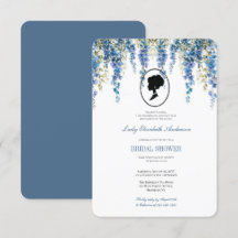Thème floral bleu Bridgerton, tea de mariage Régen