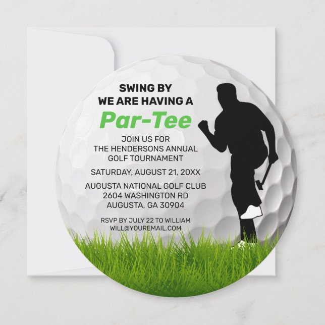 Invitation Thème Golf | Événement de retraite sur un parcours (Devant)