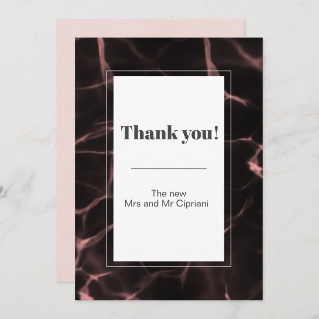 Invitation Thème marbré rose et bleu (Devant / Derrière)