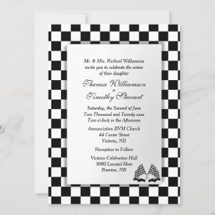 Invitation Thème Mariage de voiture de course