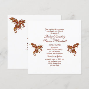Invitation Thème Mariage Imaginaire blanc dragon flamboyant