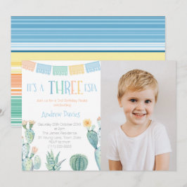 Invitation Thème mexicain 3ème anniversaire fête Trois esta P
