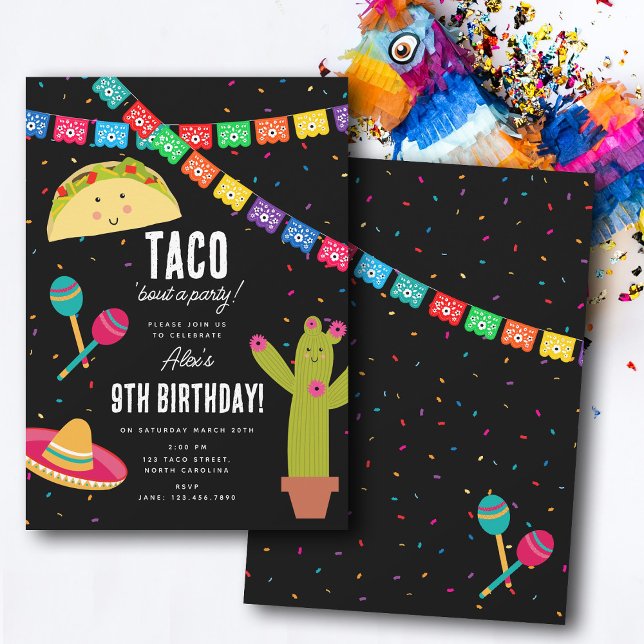 Invitation Thème mexicain Fiesta - Taco Bout une fête Anniver (Mexican Theme Fiesta - Taco Bout a Party Birthday Invitation)