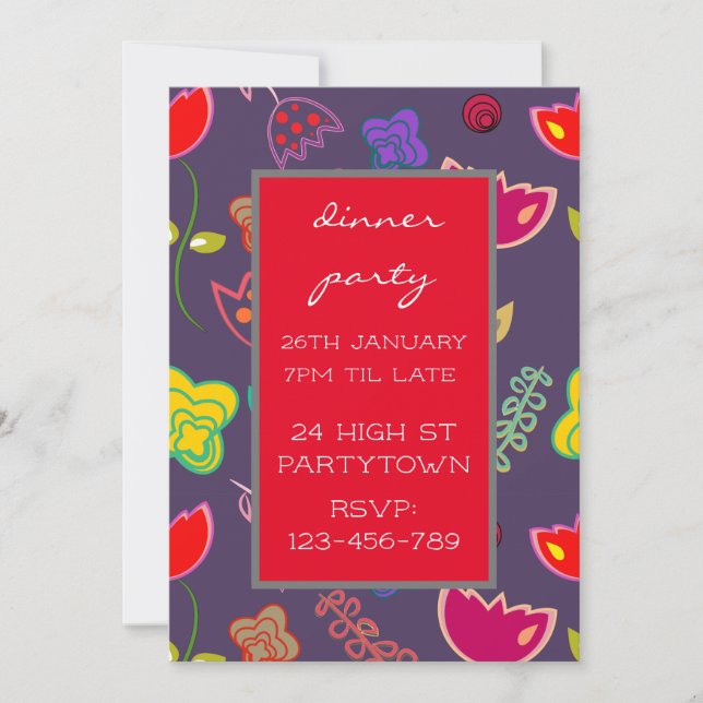 Invitation Thème moderne coloré thème motif design (Devant)