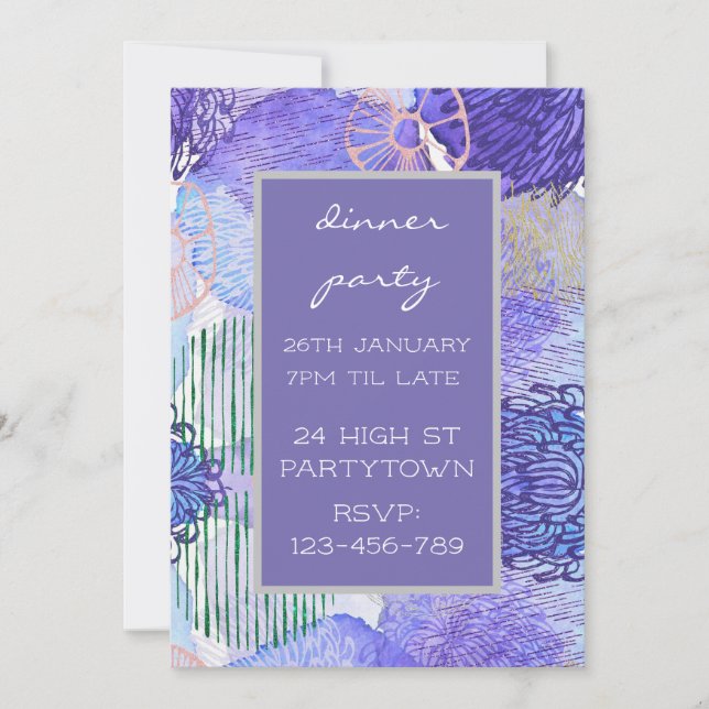 Invitation Thème moderne coloré thème motif design (Devant)