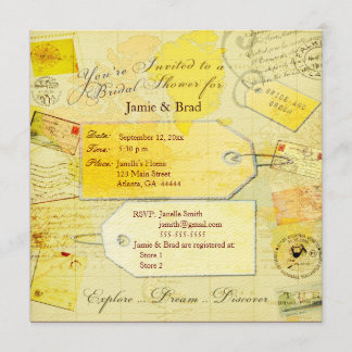 Invitation Thème nuptiale de douche de voyage