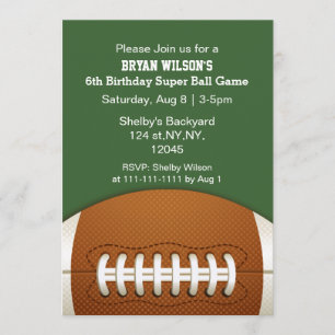 Invitation Thème personnalisé du football de partie de sports