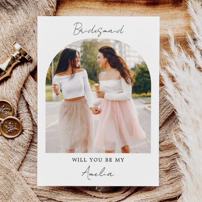 Invitation Thème photo simple Bridesmaid Proposition Invitati (Simple Photo Theme Bridesmaid Proposal Invitation)
