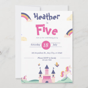 Invitation - Thème Princesse - Personnaliser Nom A