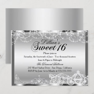 Invitation thème Princesse Silver Sparkle pour Swe