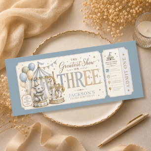 Invitation Thème rétro carnaval garçon 3ème anniversaire 