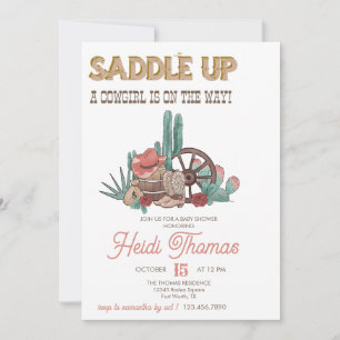 Invitation Thème Rodeo   Baby shower occidental