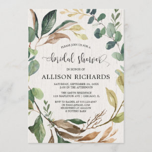 Invitation Thème Rustique automne nuptiale douche bois forêt