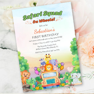 Invitation Thème Safari Ride – Wild One 1er Anniversaire Bébé