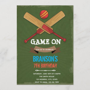 Invitation thème soirée cricket