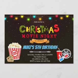 Invitation thème soirée de film de Noël