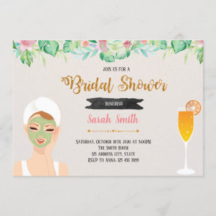 Invitation thème soirée masque et mimosas