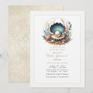 Invitation Thème sous la mer Elégant Baby shower Pearl