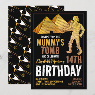 Invitation Thème Tombe de maman, Salle d'évasion fête d'anniv
