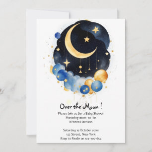 Invitation Thème Twinking Sky Baby shower Moon & Stars