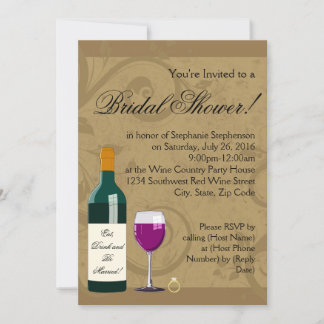 Invitation Thème Vin Fête des mariées