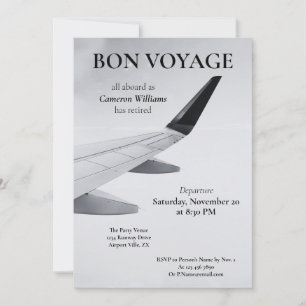 Invitation Thème Voyage Retraite Plan moderne Bon Voyage