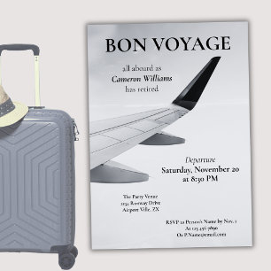 Invitation Thème Voyage Retraite Plan moderne Bon Voyage