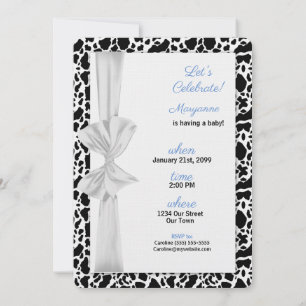 Invitation Thème Western Bleu pour la Baby Shower de Cowboy
