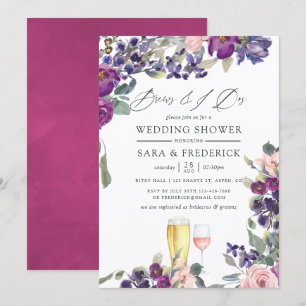 Invitation Thés Floraux Violet et Prune Avant Les I Do