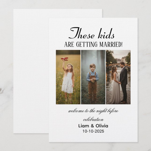 Invitation These Kids Are Getting Married The Night Before (Devant / Derrière)