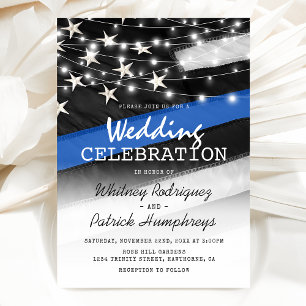 Invitation Thin Blue Line Mariage de policiers
