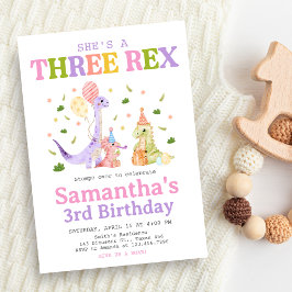 Invitation Three Rex Dinosaur Birthday