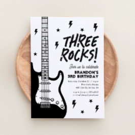 Invitation Three Rocks Guitar Rock et Roll 3ème anniversaire
